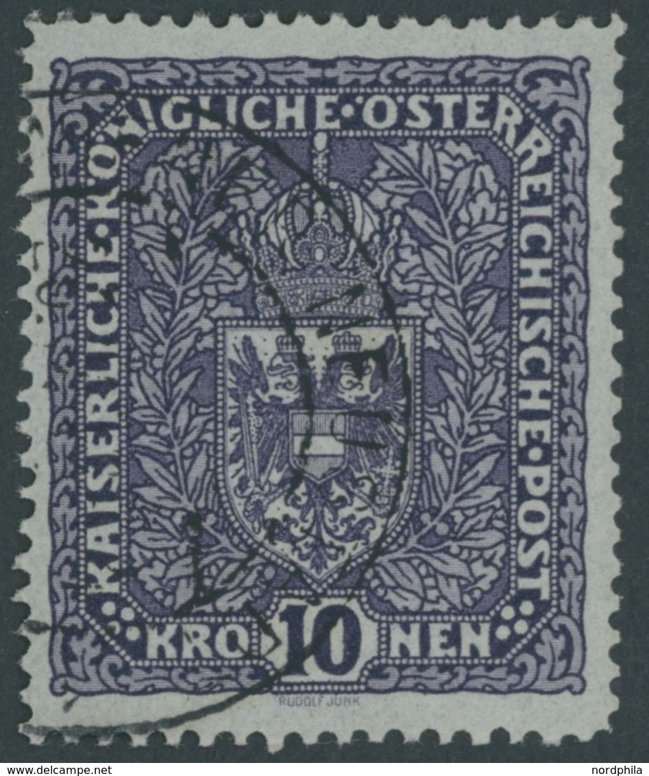 ÖSTERREICH 1867-1918 203Ia O, 1916, 10 Kr. Schwarzgrauviolett, Pracht, Gepr. Dr. Ferchenbauer, Mi. 80.- - Otros & Sin Clasificación