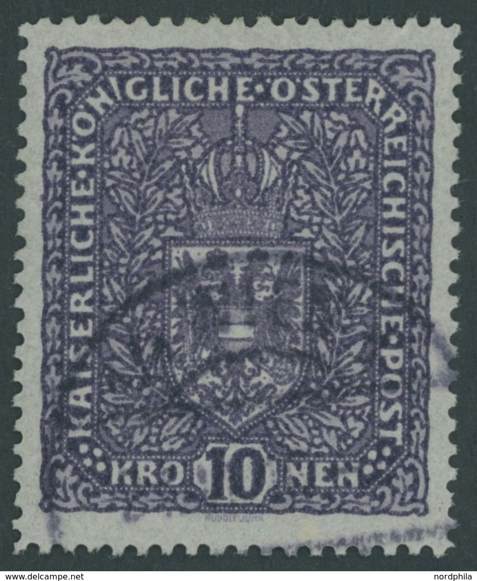ÖSTERREICH 1867-1918 203Ia O, 1916, 10 Kr. Schwarzgrauviolett, Pracht, Mi. 80.- - Other & Unclassified