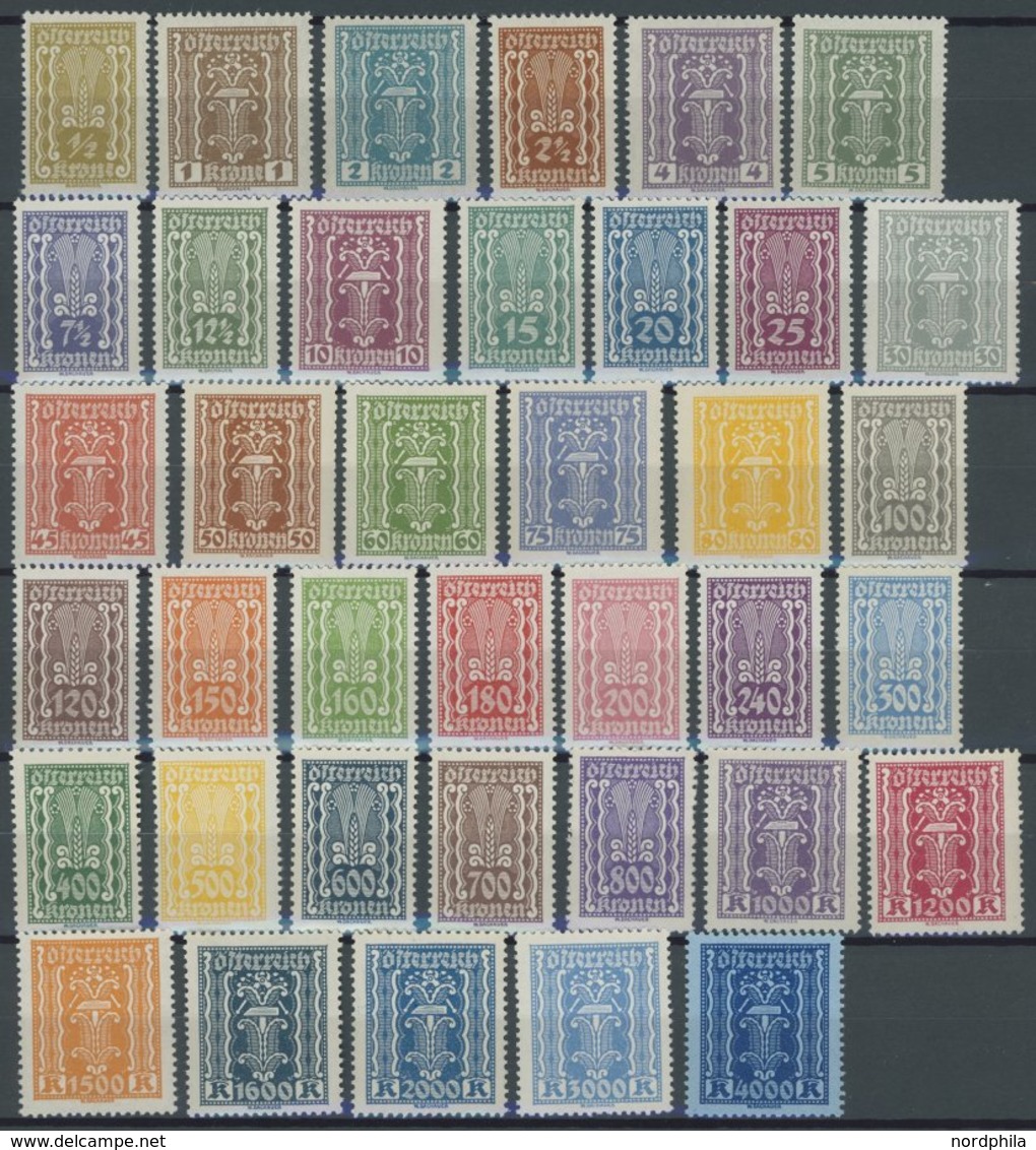 ÖSTERREICH 1918-1938 360-97 **, 1922, Freimarken, Postfrischer Prachtsatz (38 Werte), Mi. 240.- - Otros & Sin Clasificación