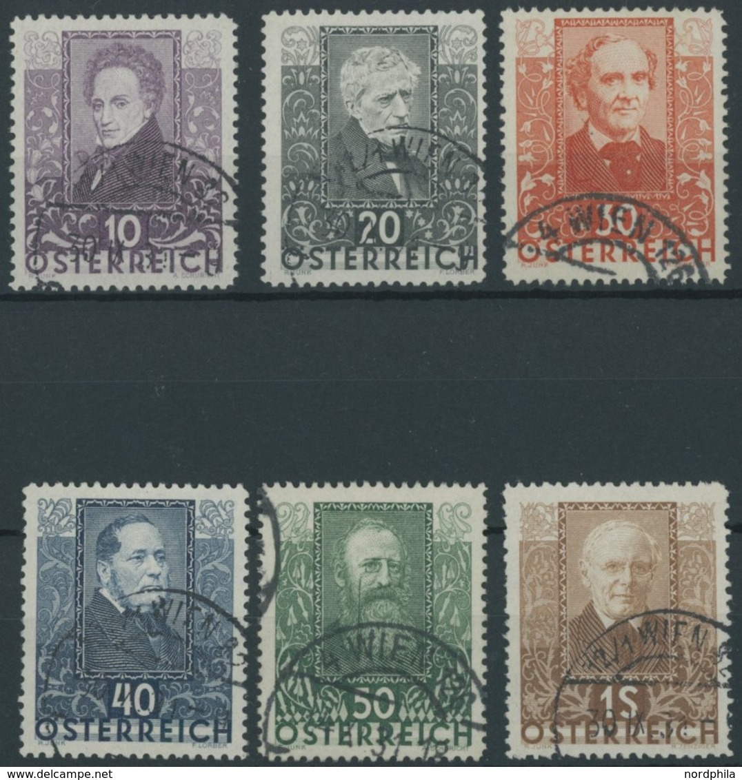 ÖSTERREICH 1918-1938 524-29 O, 1931, Dichter, üblich Gezähnter Prachtsatz, Mi. 270.- - Otros & Sin Clasificación