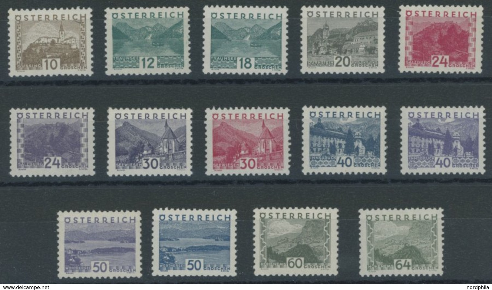 ÖSTERREICH 1918-1938 530-43 **, 1932, Landschaften, Kleines Format, Postfrischer Prachtsatz, Fotoattest Steiner, Mi. 100 - Other & Unclassified