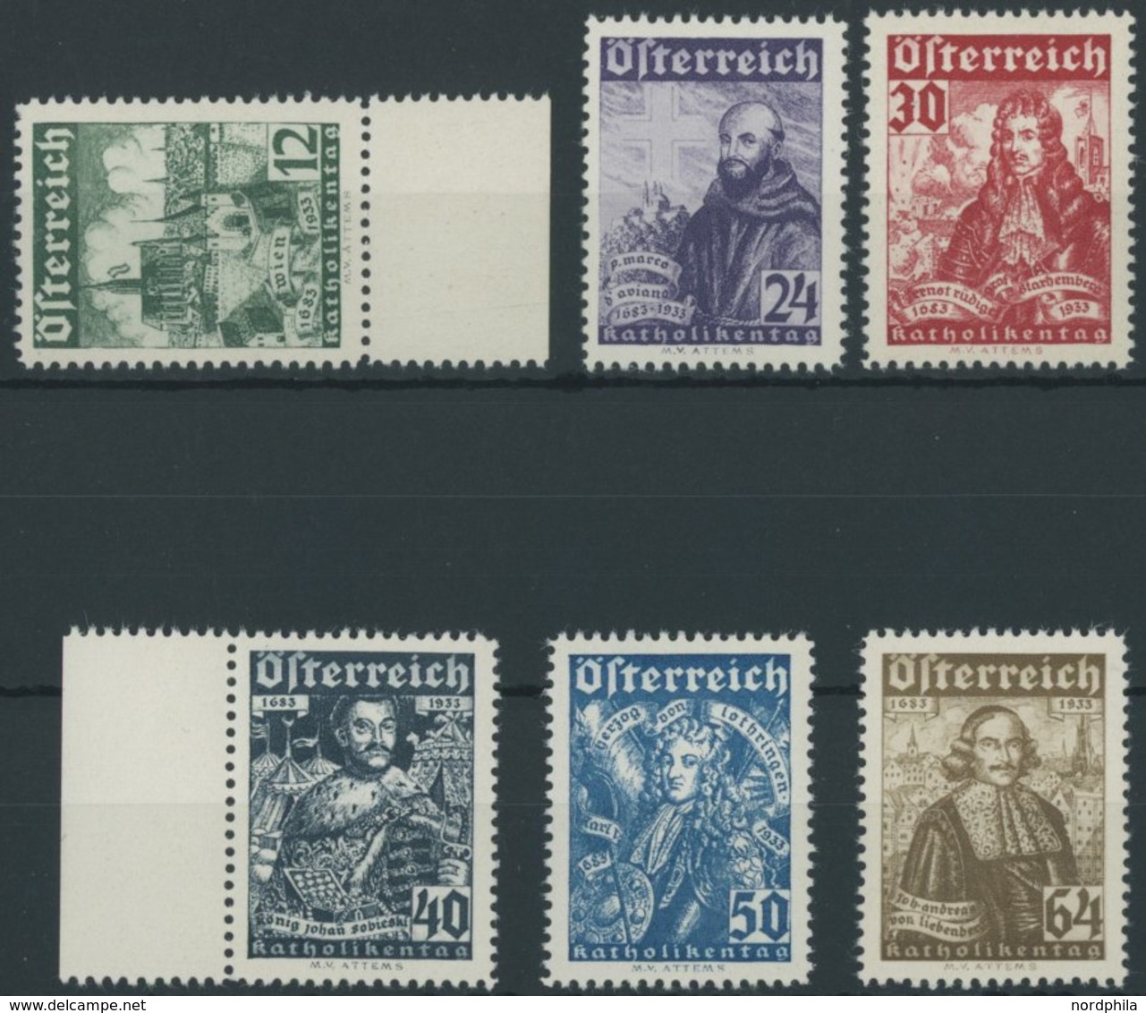 ÖSTERREICH 1918-1938 557-62 **, 1933, Katholikentag, Postfrischer Prachtsatz, Mi. 440.- - Otros & Sin Clasificación