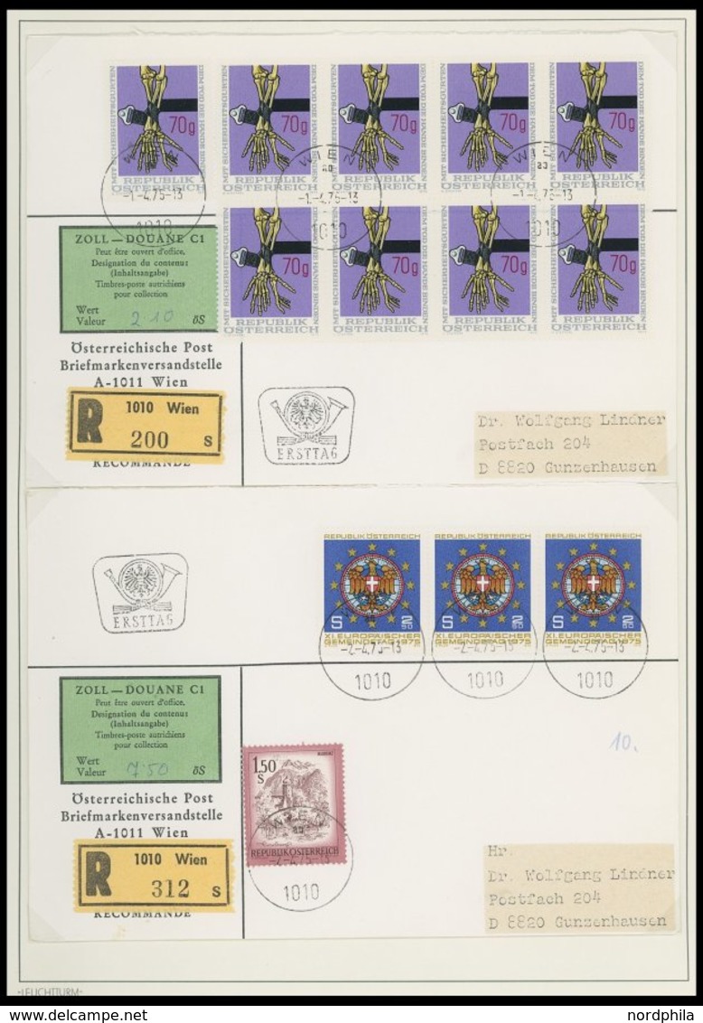 SAMMLUNGEN **,Brief , 1968-77, 2 Leuchtturm Falzlosalben: Wohl Postfrisch Komplett, Dazu Einschreib-Auslands FDC Der Ver - Collections