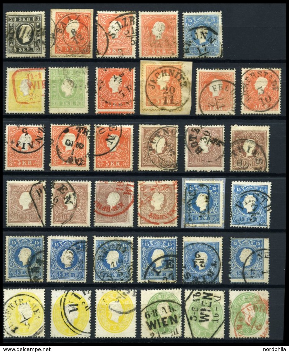 LOTS O,BrfStk , 1858-1884, Schöne Partie Von 112 Werten, Dabei Farbnuancen, Gute Stempel (auch Farbige) Etc., Fast Nur P - Collections