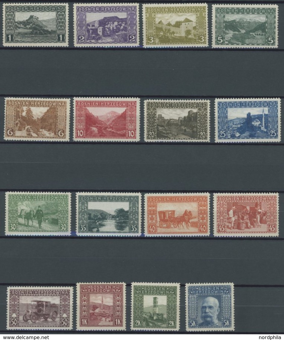 BOSNIEN UND HERZEGOWINA 29-44A **, 1910, 80. Geburtstag, Gezähnt L 121/2, Postfrischer Prachtsatz, Mi. 250.- - Bosnia And Herzegovina