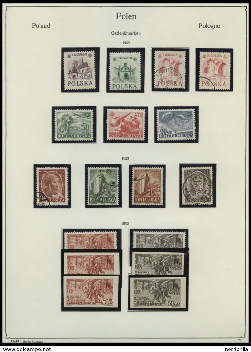 SAMMLUNGEN, LOTS **,o , 1944-1959, meist postfrische Sammlung Polen im KA-BE Album mit guten mittleren Ausgaben und Bloc