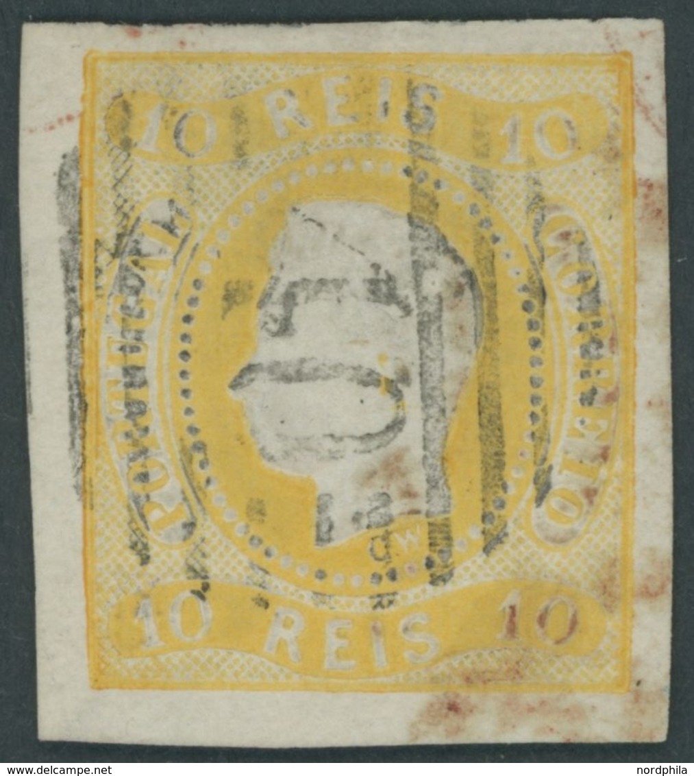 PORTUGAL 18 O, 1866, 10 R. Gelb, Pracht, Mi. 200.- - Usado