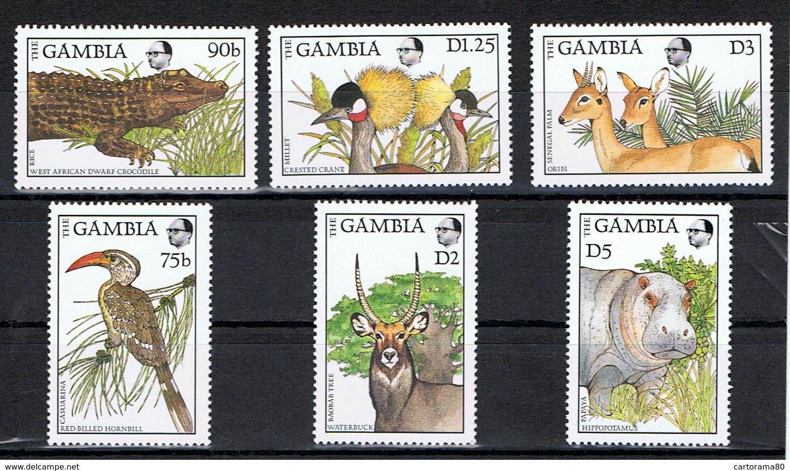 Gambie / Faune / Yvert N° 691 + 693 + 698-701 ** - Gambia (1965-...)