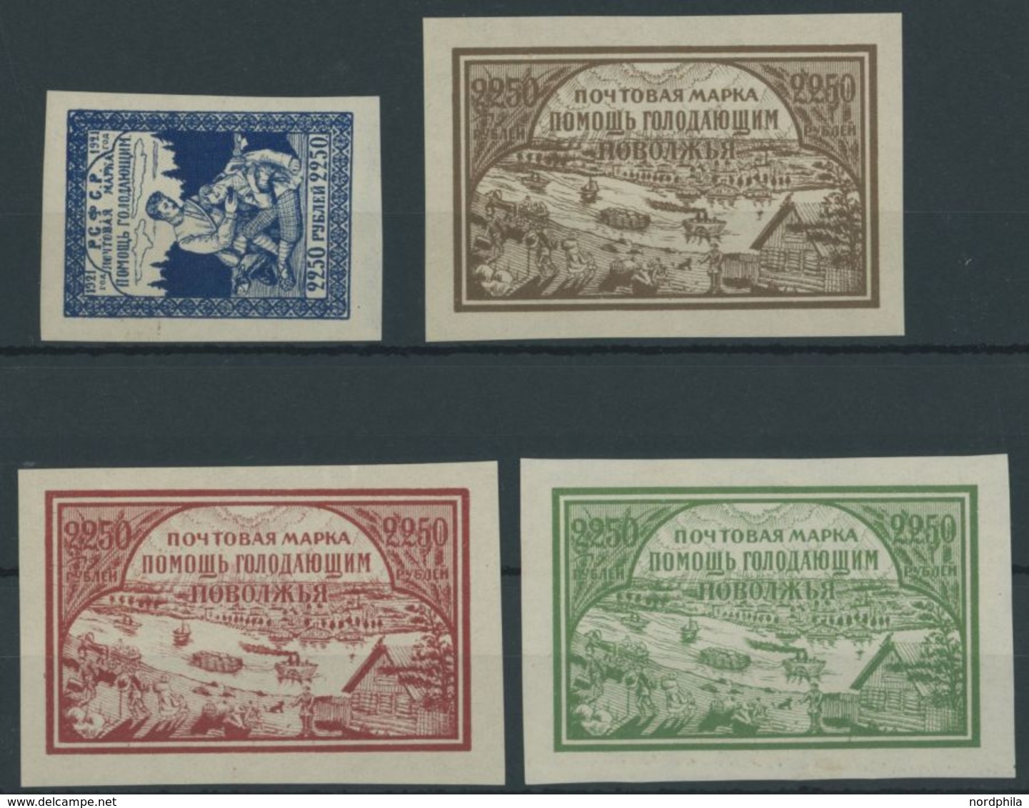 RUSSLAND 165-68x **, 1921, Hungerhilfe Im Wolgagebiet, Normales Papier, Postfrischer Prachtsatz, Mi. 50.- - Other & Unclassified