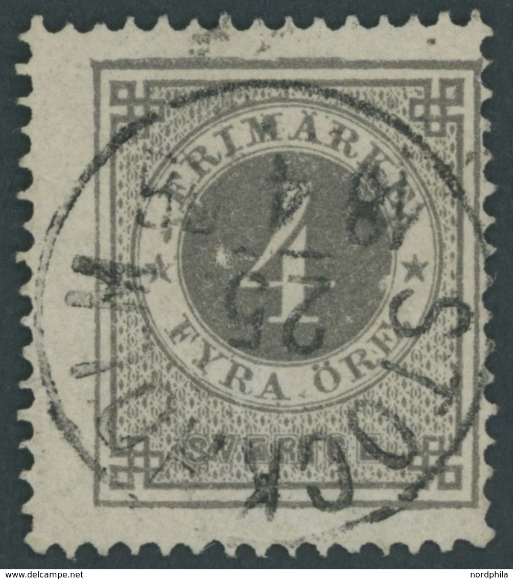 SCHWEDEN 18A O, 1877, 4 Ö. Grau, Gezähnt A, Pracht, Mi. 130.- - Other & Unclassified