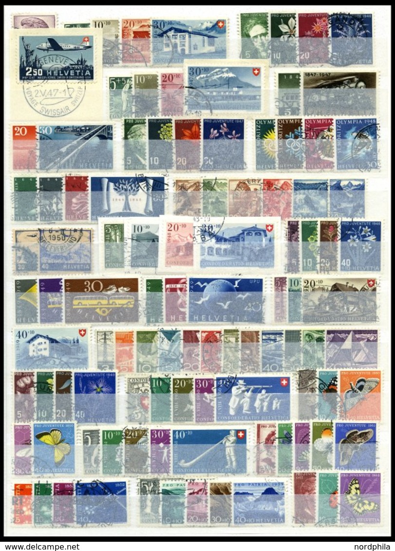 SAMMLUNGEN O, Gestempelter Sammlungsteil Schweiz Von 1946-78 Sauber Auf Einsteckkarten, Feinst/Pracht, Mi. 840.- - Lotes/Colecciones