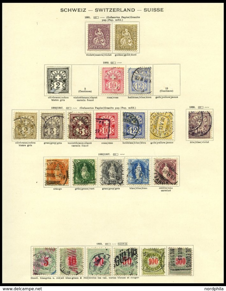 SAMMLUNGEN O,* , Alter Sammlungsteil Schweiz Von 1862-1915 Mit Einigen Guten Werten, Etwas Unterschiedlich, Besichtigen! - Collections