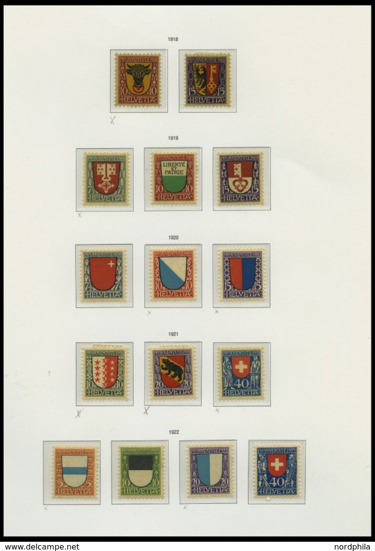 SAMMLUNGEN *,** , 1915-1965, Pro Juventute, Ungebraucht, Bis Auf Wenige Werte Komplette Sammlung Auf Biella Seiten, Meis - Collections