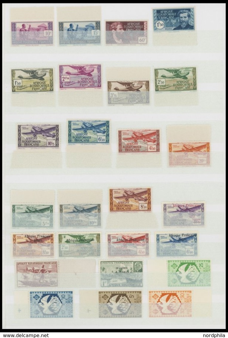 FRANZÖSISCH-ÄQUATORIAL-AF **, 1937-43, Kleine Postfrische Partie Verschiedener Werte, Prachterhaltung - Other & Unclassified