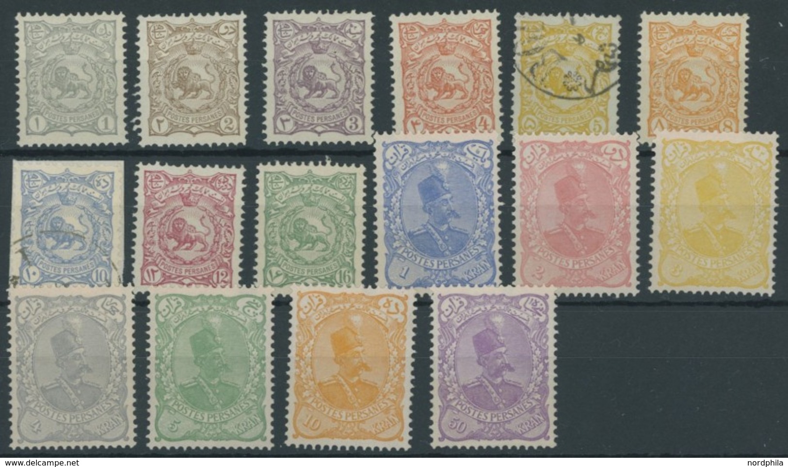 IRAN 94-109I **,,o , 1897, Schah Muzzafar Ad-Din, Ohne Aufdruck, Mi.Nr. 98 Und 100 Gestempelt, Sonst Postfrischer Pracht - Iran