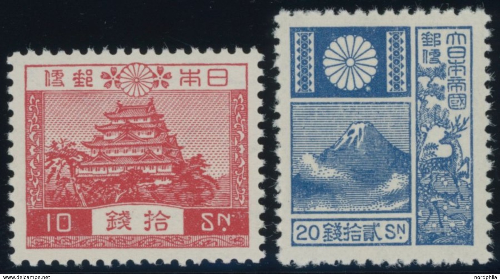 JAPAN 242,246 **, 1937, 6 S. Rosa Und 10 S. Blau, Postfrisch, 2 Prachtwerte - Otros & Sin Clasificación