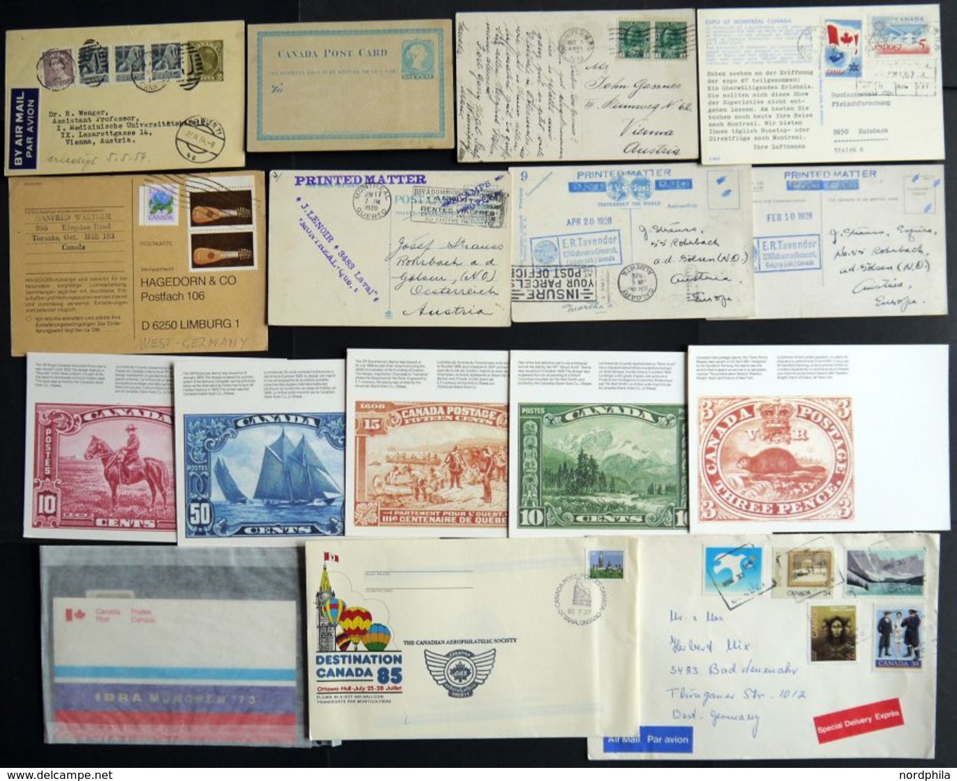 KANADA 1871-1990, Interessante Partie Von 31 Belegen, Dazu Einige Lose Werte, Fast Nur Prachterhaltung - Used Stamps