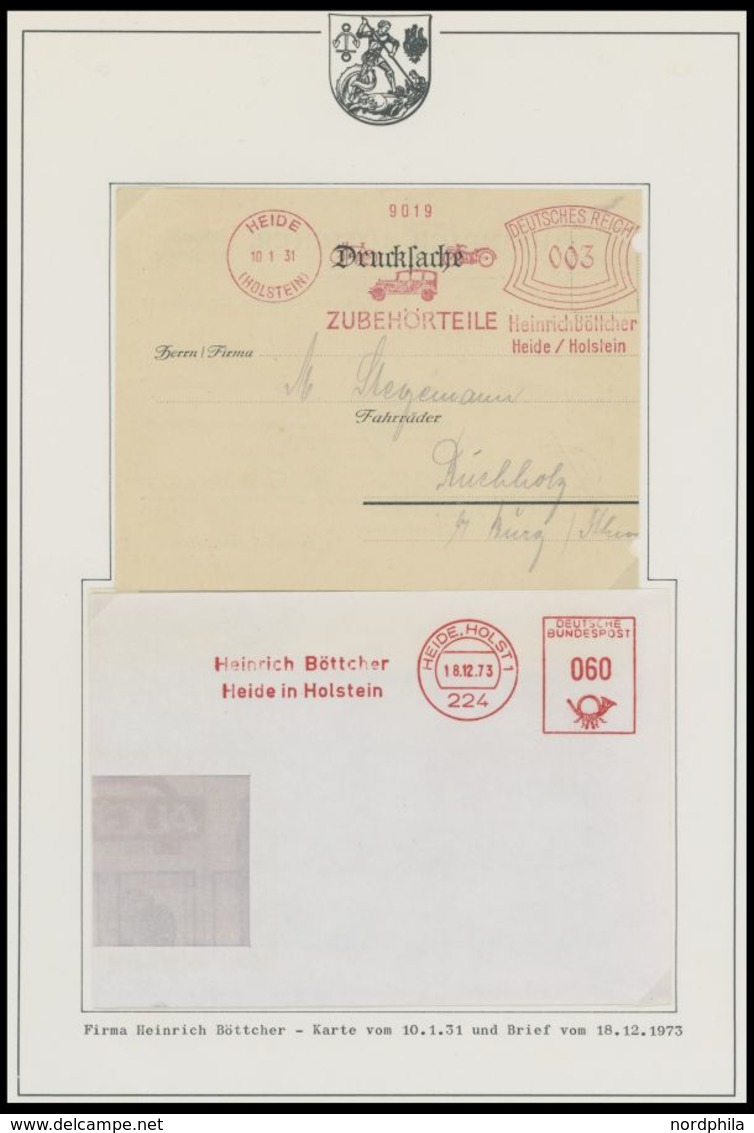 SLG., LOTS DEUTSCHLAND Interessante Heimatsammlung Industrie Aus Heide In Holstein, über 50 Belege überwiegend Aus 1960- - Collections