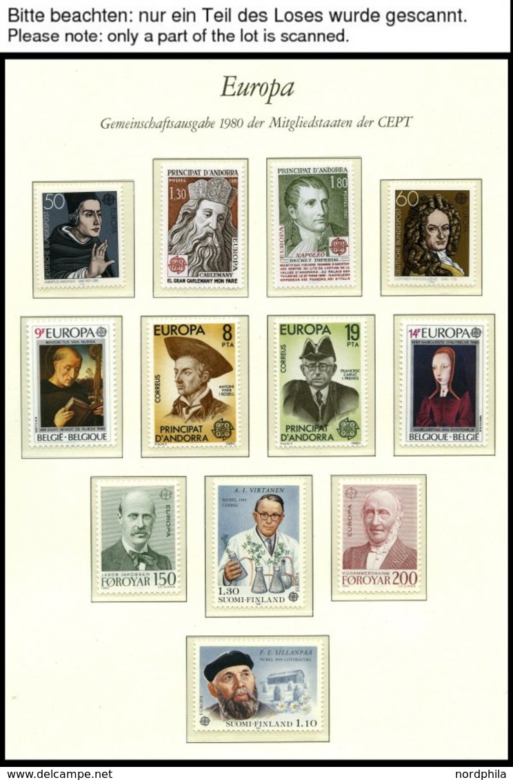 EUROPA UNION **, 1980, Persönlichkeiten, Kompletter Jahrgang Mit Kleinbogen, Pracht - Collections