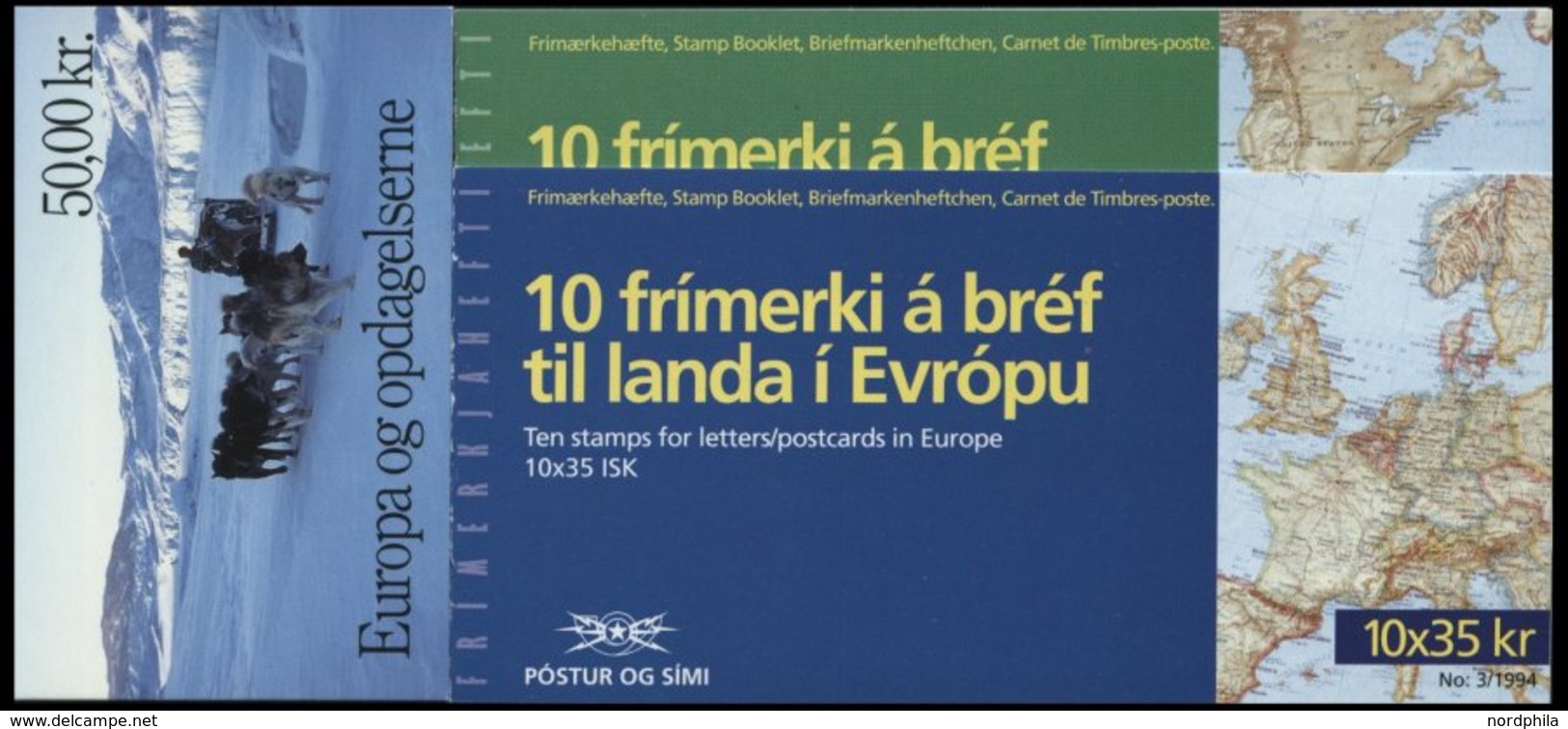 EUROPA UNION MH O, 1994, Entdeckungen Und Erfindungen, 3 Verschiedene Markenheftchen, Pracht, Mi. (60.-) - Collections