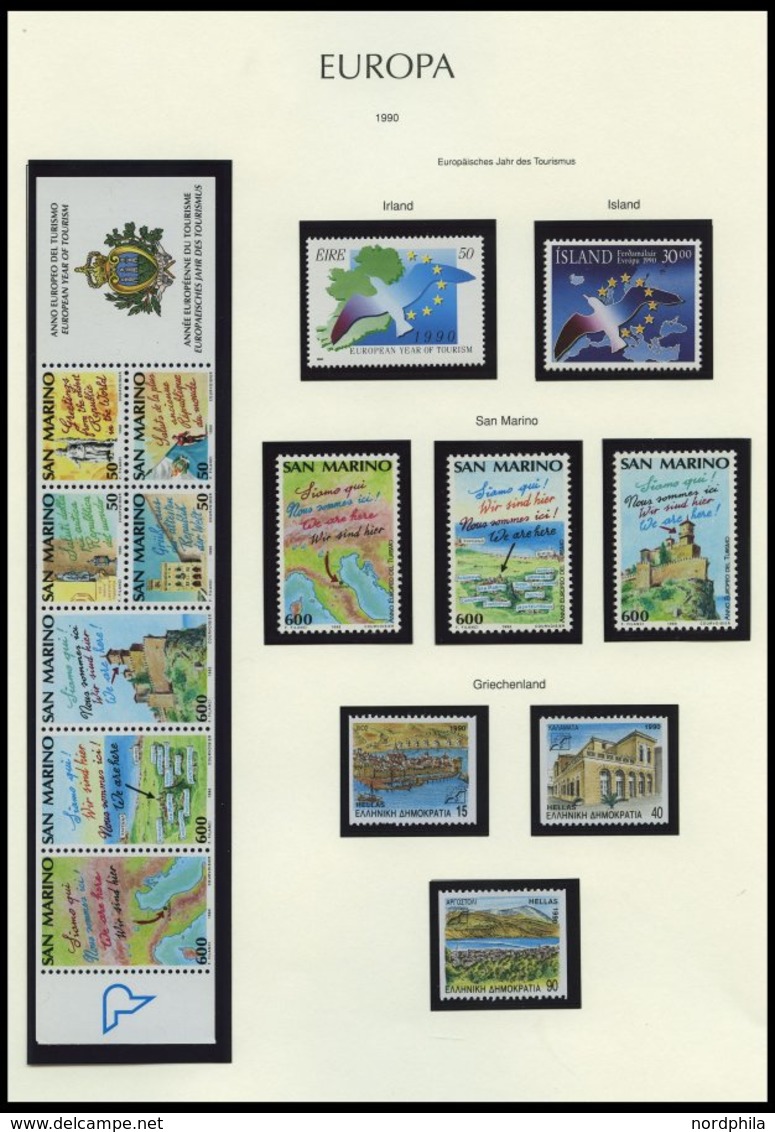 EUROPA UNION **, Postfrische Sammlung Europa-Union Von 1956-92 In 5 Leuchtturm Alben, Komplett Bis Auf Andorra-Spanische - Collections