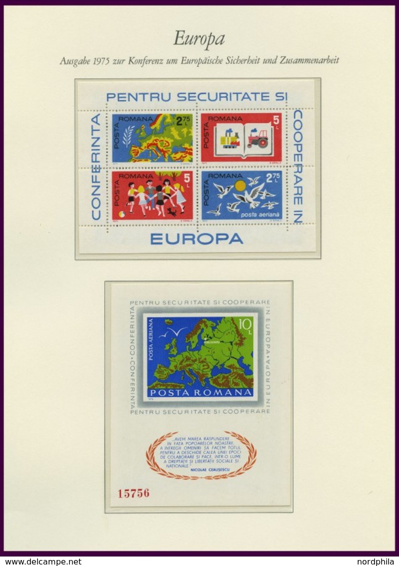 EUROPA UNION **, Postfrische Sammlung KSZE Von 1973-83 Auf Borek Falzlosseiten, Mit Bulgarien Bl. 106, Rumänien Bl. 125  - Collections