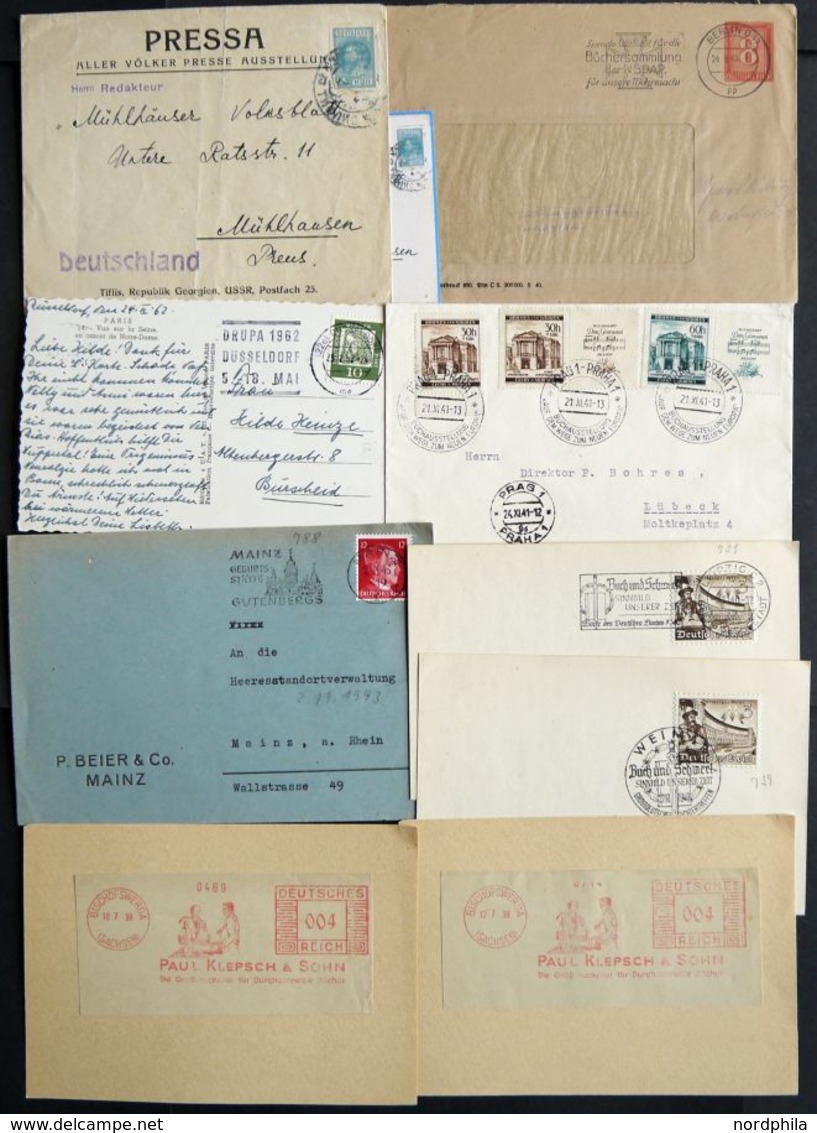 SONSTIGE MOTIVE 1928-52, Druck-, Papier- Und Buchwesen In Deutschland: 7 Verschiedene Belege, U.a. Stempel NSDAP Büchers - Sin Clasificación