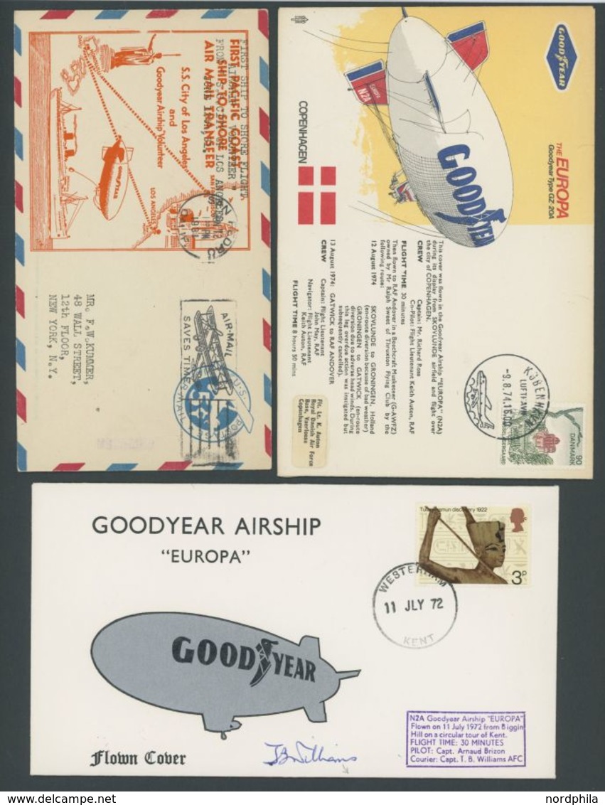 SONSTIGE MOTIVE 1929/74, GOODYEAR - Luftschiff, 3 Verschiedene Dekorative Sonderumschläge, Pracht - Unclassified