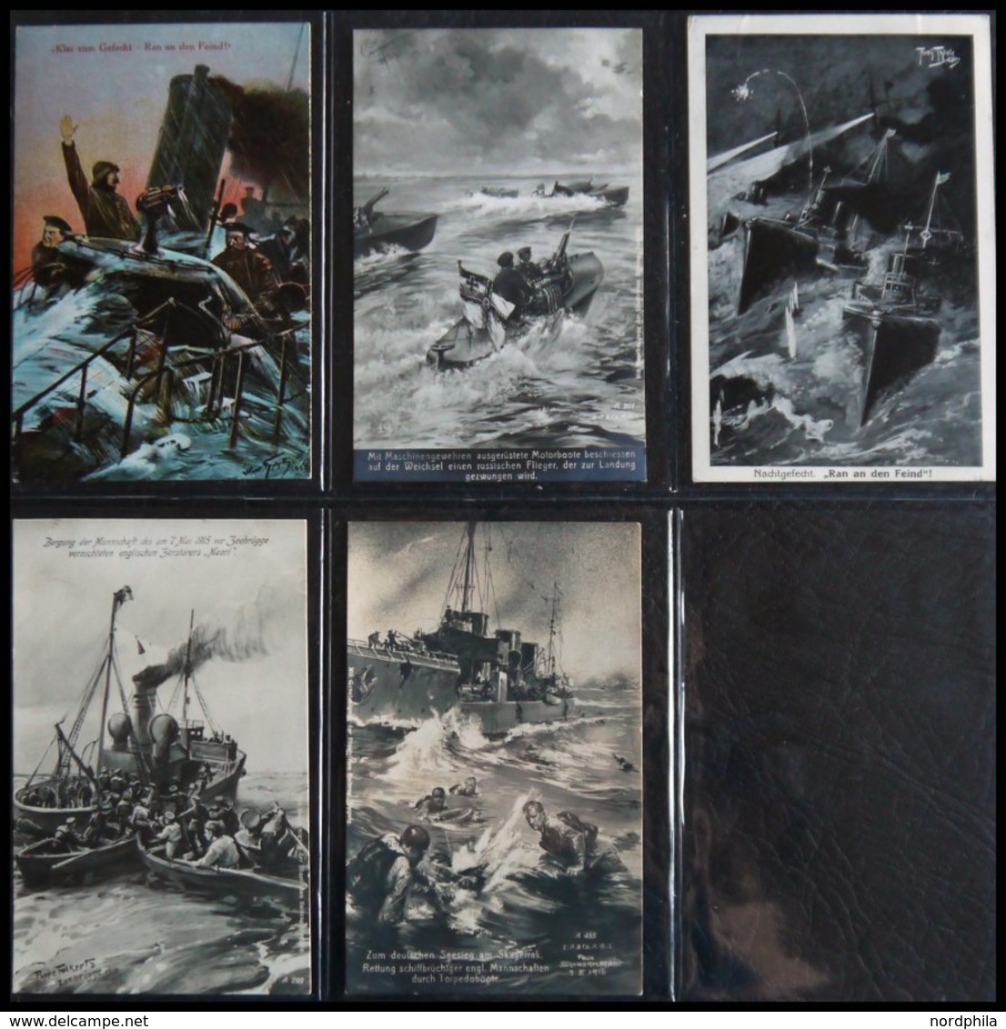 ALTE POSTKARTEN - SCHIFFE KAISERL. MARINE BIS 1918 Der Deutsche Seekrieg Und Schlachtszenen, Interessante Sammlung Von 7 - Warships