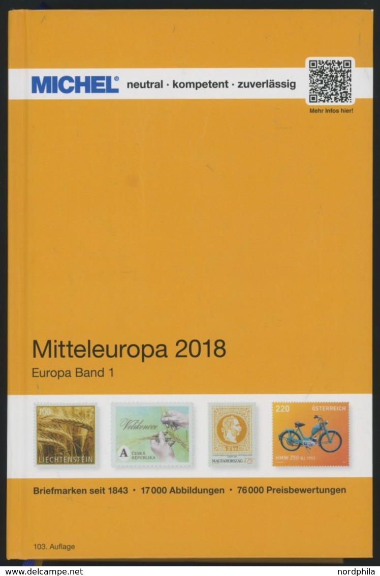 PHIL. KATALOGE Michel: Mitteleuropa-Katalog 2018, Band 1, Alter Verkaufspreis: EUR 72.- - Philately