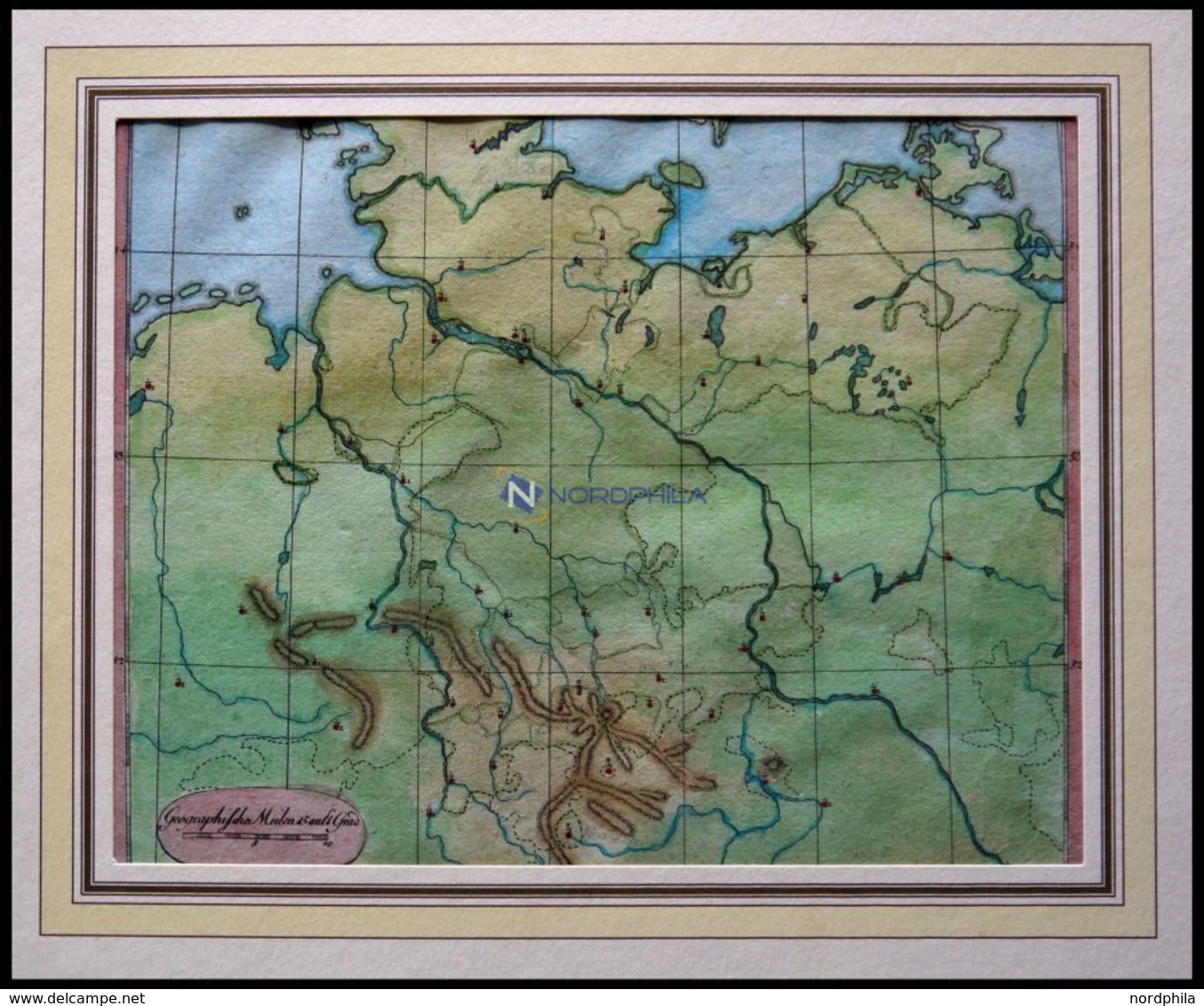 Der Niedersächsische Kreis, Blindkarte, Kolorierter Kupferstich Von Güssefeld, Weimar 1803 - Otros & Sin Clasificación