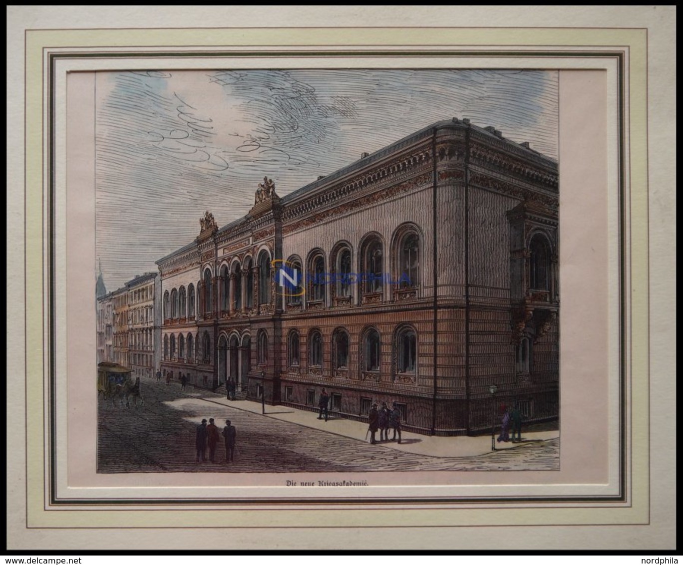 BERLIN: Die Neue Kriegsakademie, Kolorierter Holzstich Um 1880 - Lithographies