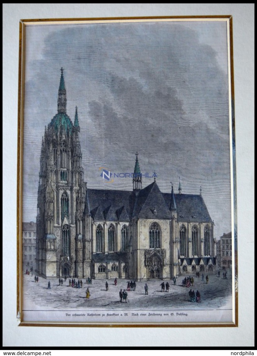 FRANKFURT/MAIN: Der Restaurierte Kaiserdom, Kolorierter Holzstich Von Dahling Um 1880 - Lithographies