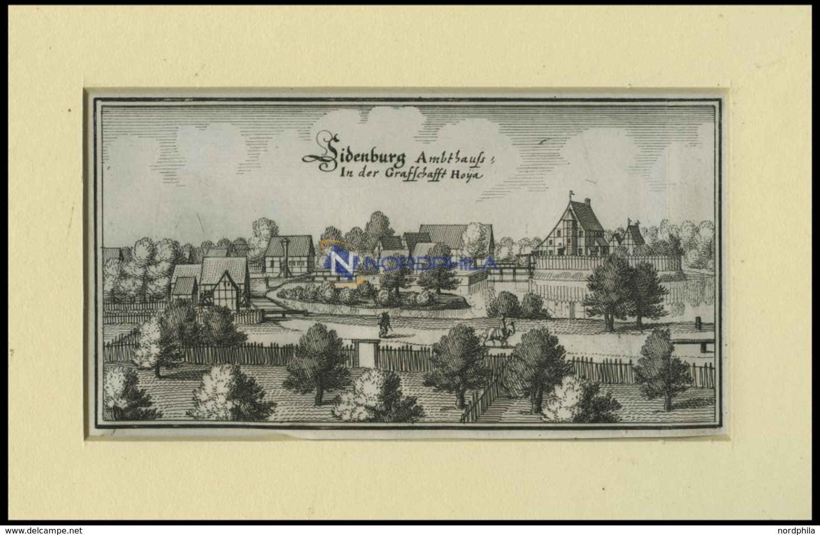 SIEDENBURG B. SÜLINGEN, Gesamtansicht, Kupferstich Von Merian Um 1645 - Lithographies