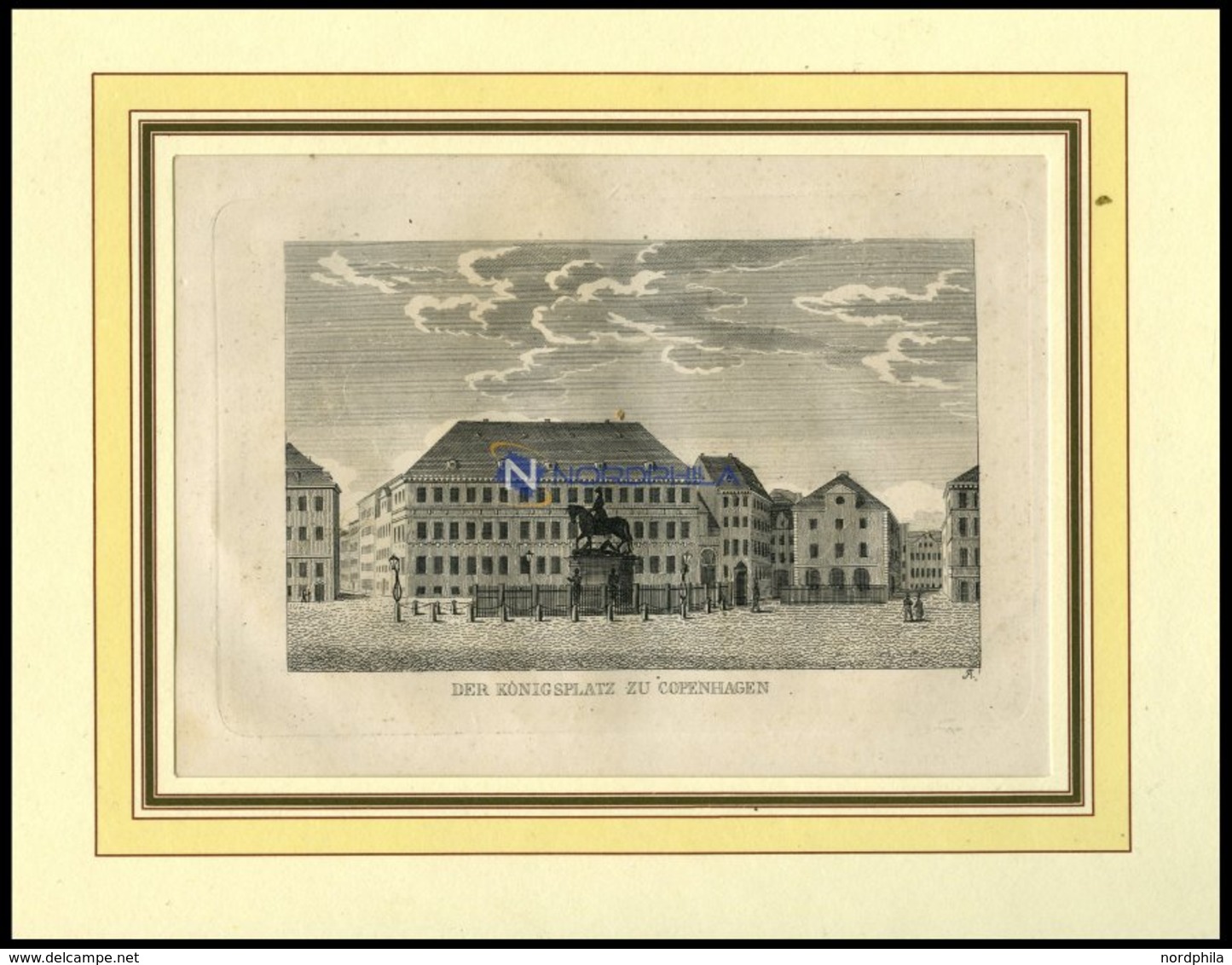KOPENHAGEN: Der Königsplatz, Kupferstich Aus Strahlheims Wundermappe, 1837 - Litografía