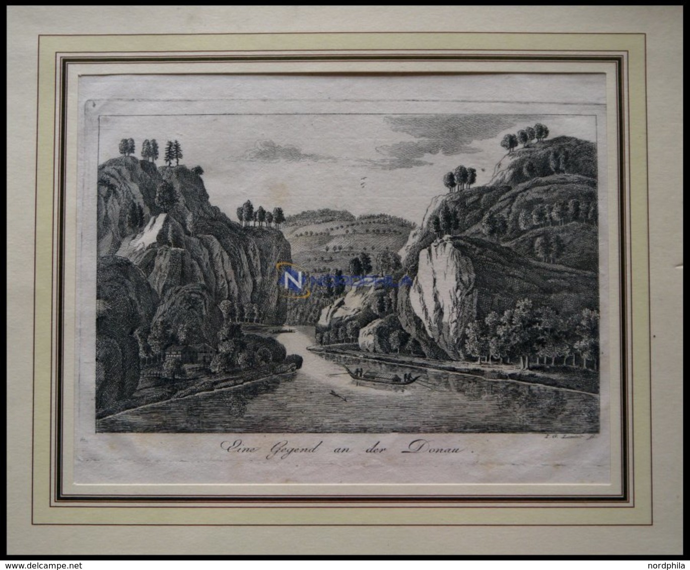 Gegend An Der Donau, Kupferstich Um 1700 - Litografía