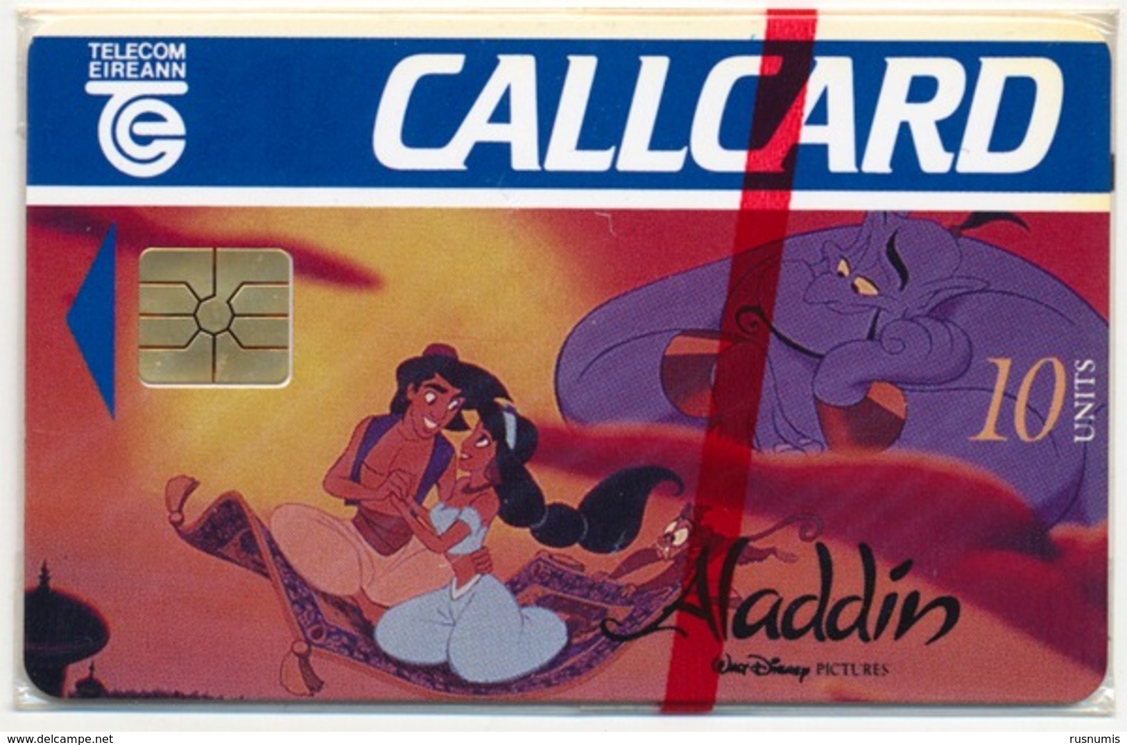 IRELAND - IRLANDE TELECOM EIREANN CALLCARD DISNEY ALADDIN 10 UNITS CHIP PHONECARD TELECARTE MINT SEALED - Irlande