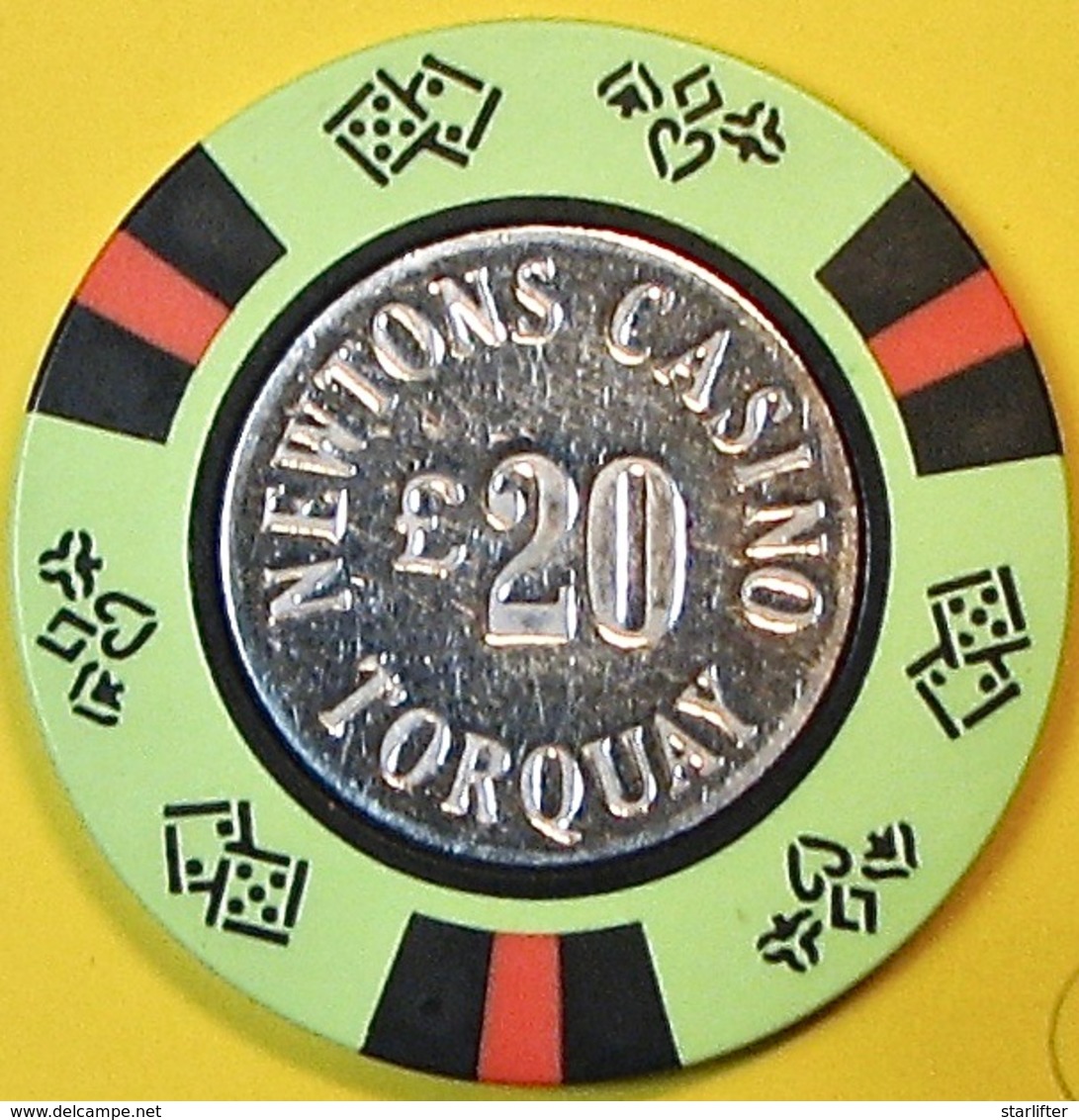 £20 Casino Chip. Newtons, Torquay, UK. Q06. - Casino