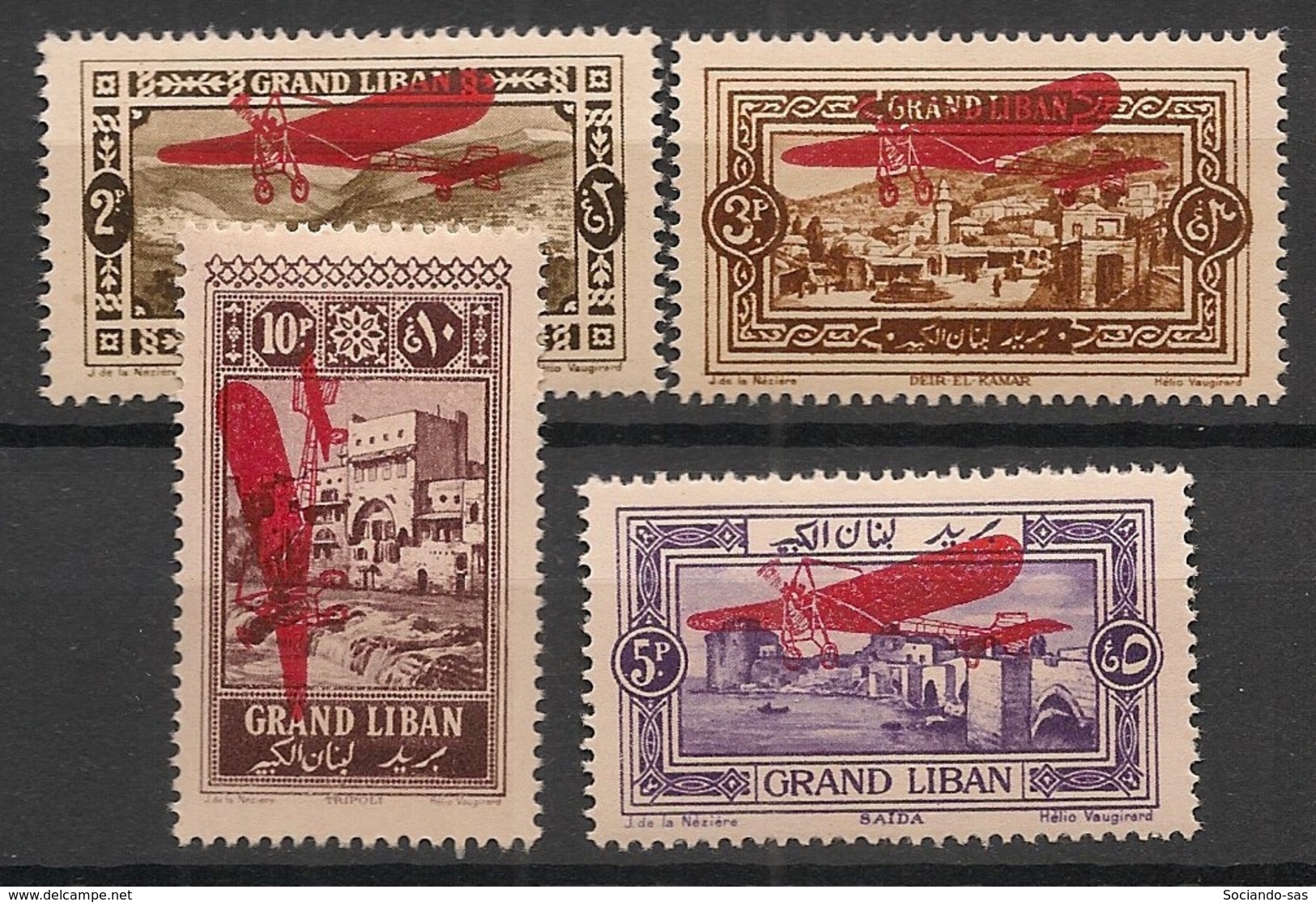 Grand Liban - 1926 - Poste Aérienne PA N°Yv. 13 à 16 - Série Complète - Neuf * / MH VF - Poste Aérienne