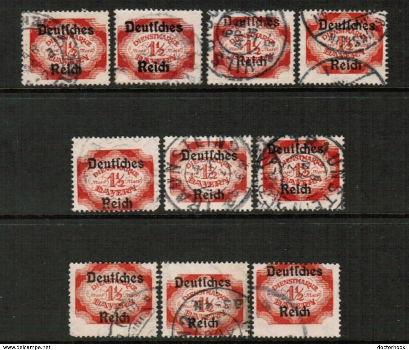 BAVARIA  Scott # O 66 USED WHOLESALE LOT OF 10 (WH-315) - Lots & Kiloware (mixtures) - Max. 999 Stamps