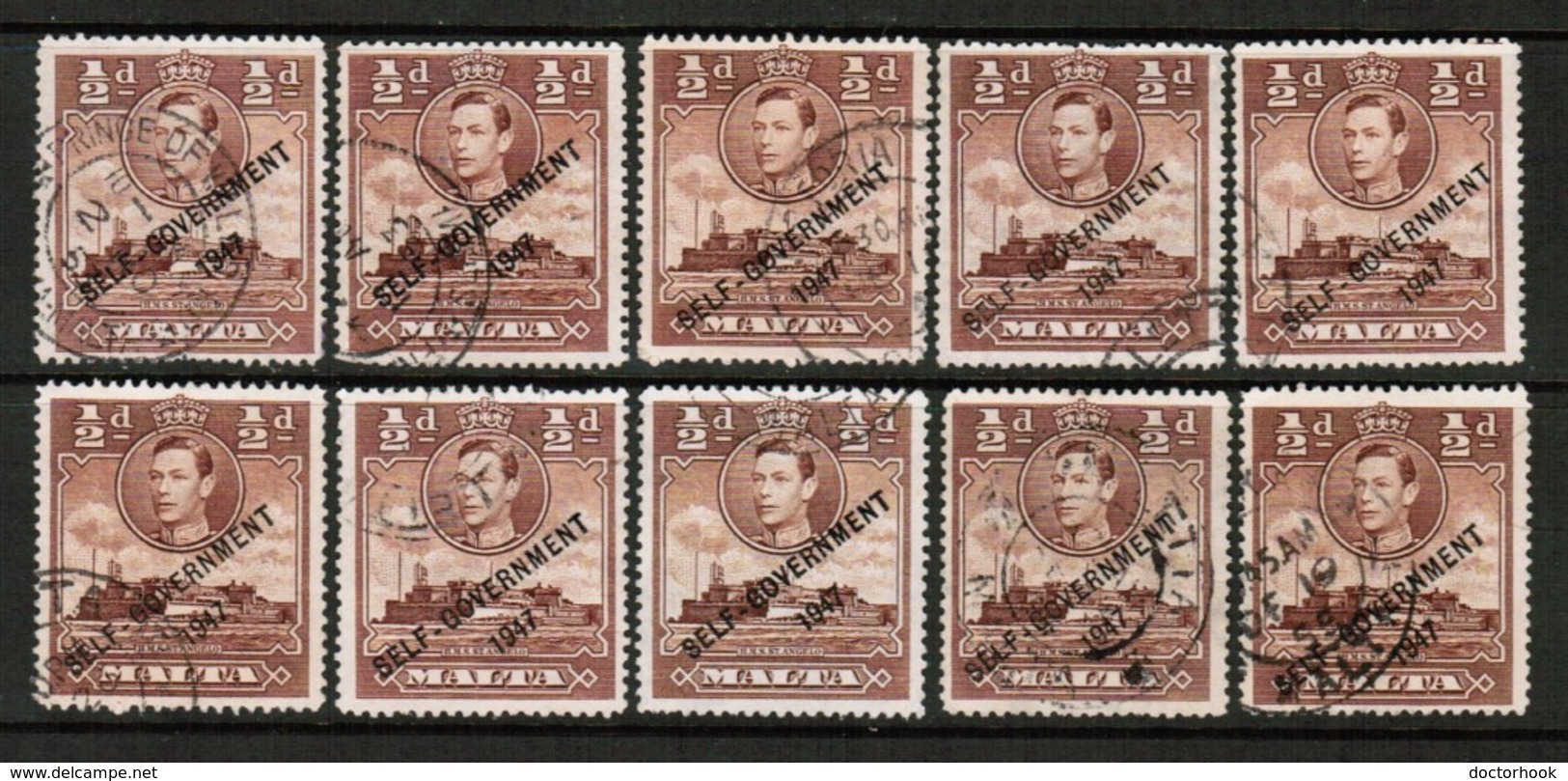 MALTA  Scott # 209 USED WHOLESALE LOT OF 10 (WH-325) - Lots & Kiloware (mixtures) - Max. 999 Stamps