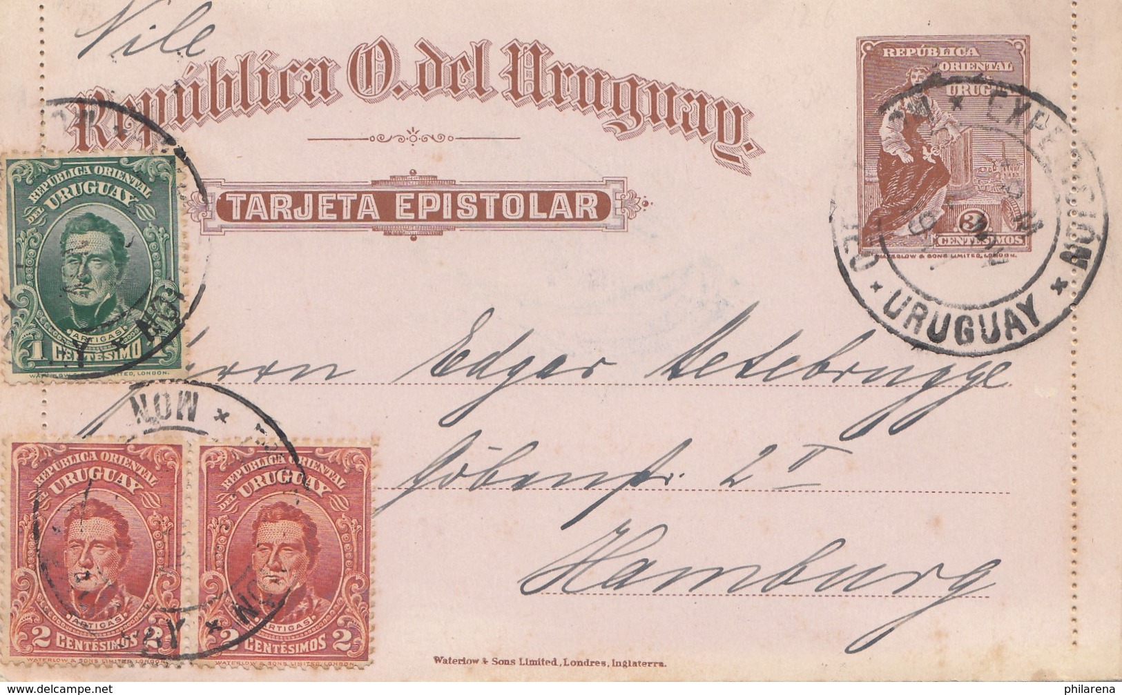 Uruguay 1911: Montevideo To Hamburg - Uruguay