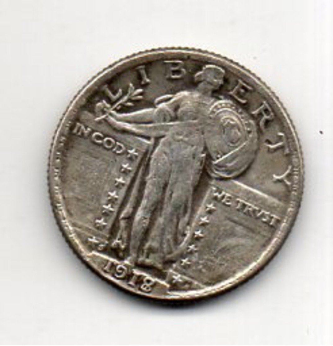 USA : 1/4 Dollar 1918 - 1916-1930: Standing Liberty