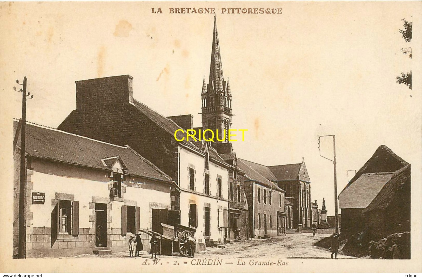 56 Crédin, La Grande Rue, Belle Carte Affranchie 1935 - Autres & Non Classés