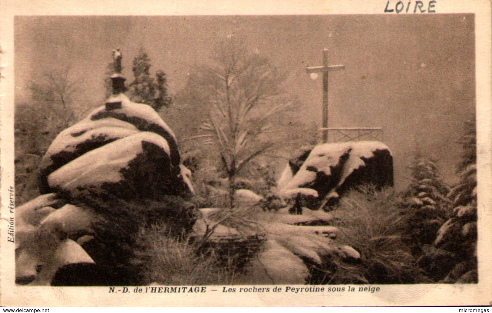 42 - NOIRETABLE - N.-D. De L'Hermitage - Les Rochers De Peyrotine Sous La Neige - Noiretable