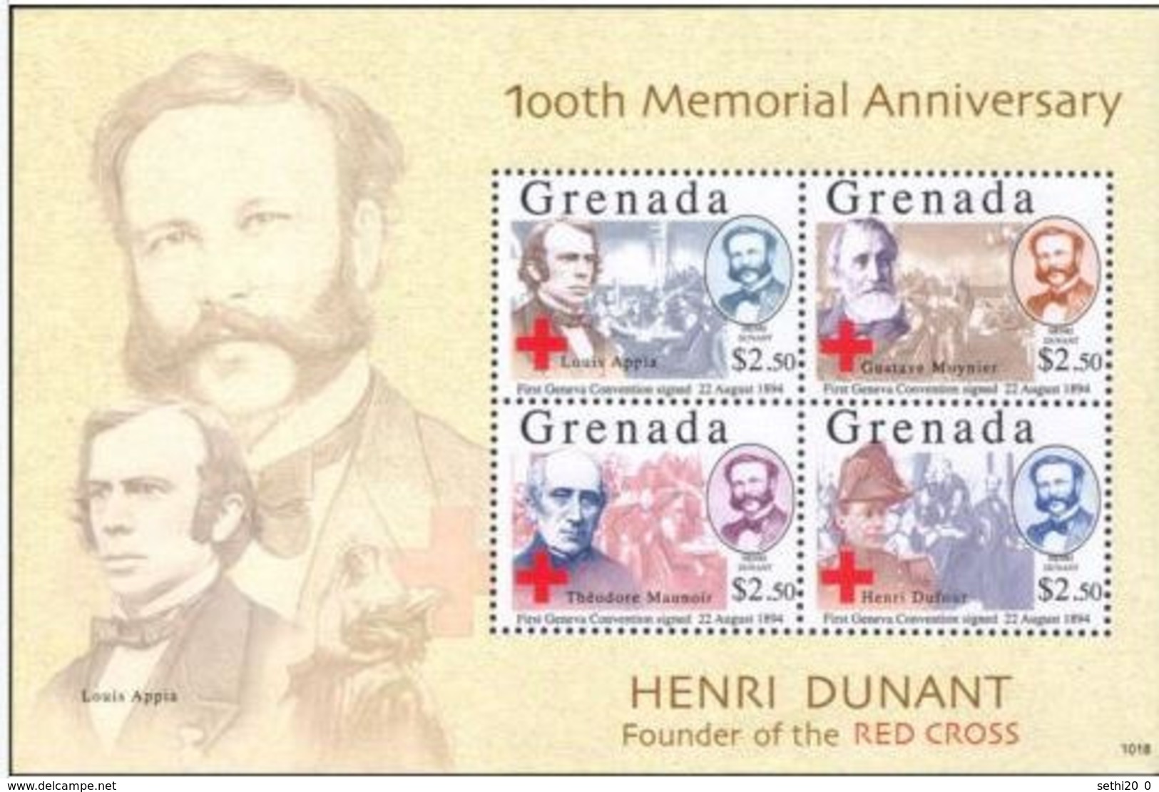 Grenade  Red Cross Croix Rouge  Henry DUNANT  MNH - Nobel Prize Laureates