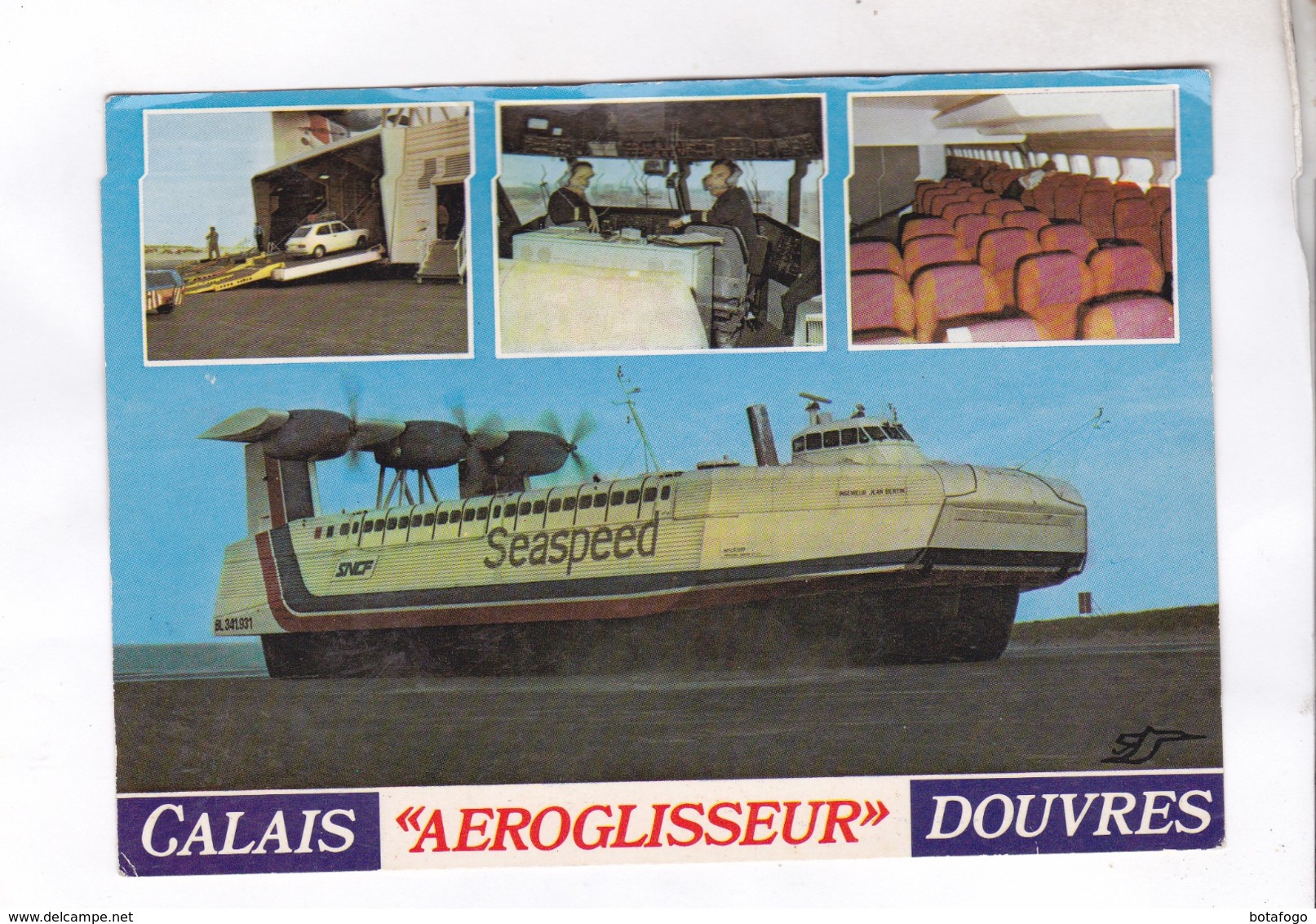 CPM AEROGLISSEUR CALAIS DOUVRES, MULTIVUES - Aéroglisseurs