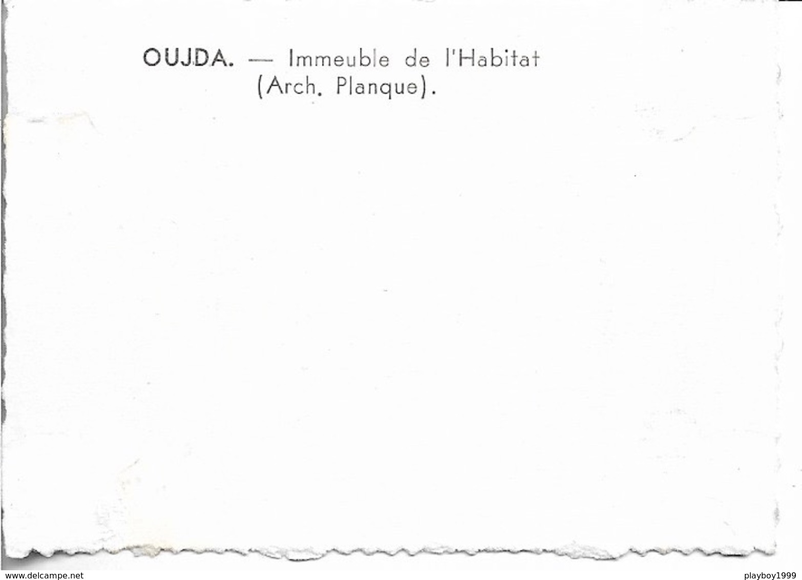 Maroc - OUJDA - Immeuble De L'Habitat (Arch Planque) - Carte Photo - Voir Scan - Recto,Verso - Carte Ancienne - Vierge - - Otros & Sin Clasificación