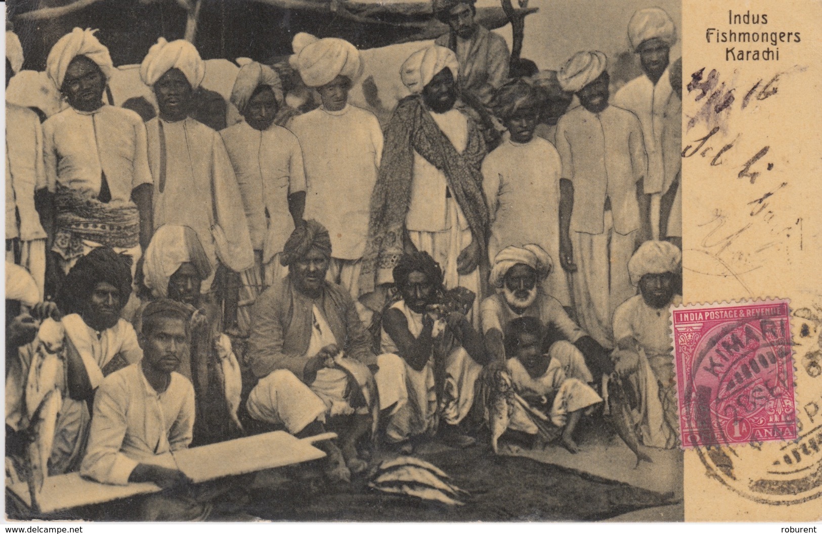 369 - PAKISTAN - KARACHI - INDUS FISHMONGERS - VIAGGIATA 1916 - Pakistan