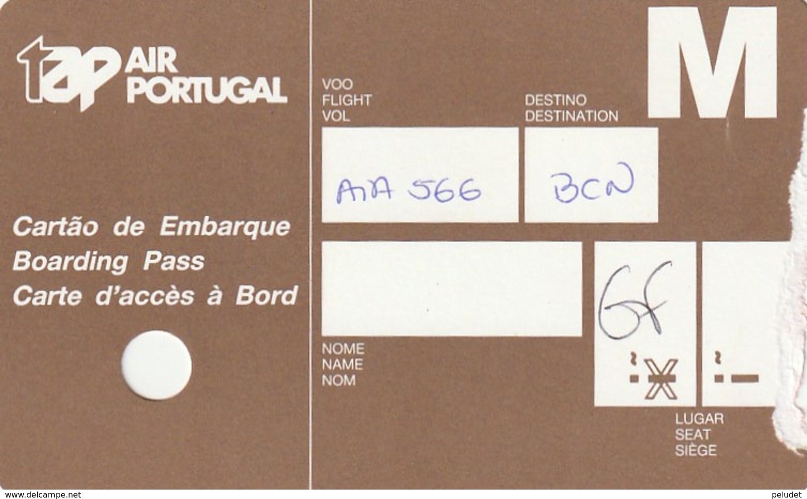 BOARDING PASS - CARTAO EMBARQUE - TAP AIR PORTUGAL - Europa
